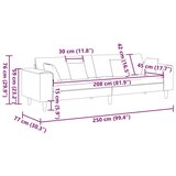  Tkaninska sofa s jastukom Crna 208 cm tkanina | shoptok.hr