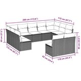  11-dijelni set vrtnih sofa od poliratana s jastucima smeđi | shoptok.hr