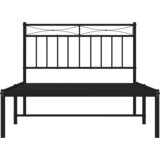  Metalni okvir za krevet s uzglavljem crni 100x200 cm | shoptok.hr