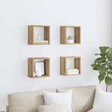 vidaXL Stenske police Hrastovina MDF s furnirjem 26 x 15 x 26 cm | Shoptok.si
