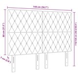  LED glava kreveta s LED trakama s uzglavljem Crna 144 cm Baršun | shoptok.hr