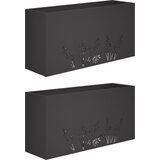  Vrtna saksija 2 kom. Crna 100 x 20 x 49 cm Čelična vrata | shoptok.hr