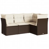 Maison Chic Seti vrtnega pohištva - Vrtna garnitura - Vrtni pohištvo set 4-delna z blazinami rjav poli ratan, (21821012) | Shoptok.si