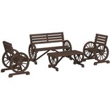 Maison Chic Seti vrtnega pohištva - Vrtna garnitura - Vrtni pohištvo set 4-delna trden les jelke, (21809161) | Shoptok.si