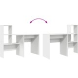vidaXL Stol s ladicama s policom s pohranom Bijelo 131.5 x 50 x 106.5 cm Konstruirano drvo | shoptok.hr