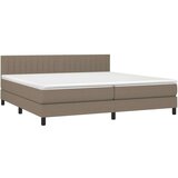  Box spring postelja z vzmetnico LED taupe 200x200 cm blago, (20899561) | Shoptok.si