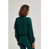 Marisse Emerald Shirt With Ruffled Sleeves | Shoptok.si