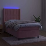  Box spring s madracem LED ružičasti 100x200cm baršunasti | shoptok.hr