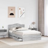  Krevetna konstrukcija Siva Sonoma 120 x 190 cm Inženjersko Drvo 196 x 123 x 90 cm | shoptok.hr