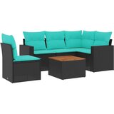  Vrtna sedežna garnitura 6-delna z blazinami črn poli ratan, (21113234) | Shoptok.si