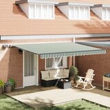  Skrovita tenda Zelena i bijela 450 ×350 cm tkanina | shoptok.hr