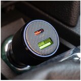 Swissten punjač za auto, USB-C PD + USB-A, 63W, LED, CRNI | shoptok.hr