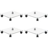 vidaXL Vozički za rastline 4 kosi 35x35 cm kaljeno steklo kvadratni | Shoptok.si