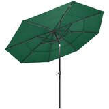  Vrtni suncobran s 3 razine i aluminijskim stupom 3 m zeleni | Eponuda.com
