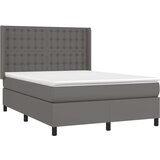  Box spring s madracem LED sivi 140x190cm od umjetne kože | shoptok.hr