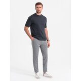 Ombre Men's classic cut pants in a delicate check - grey | Shoptok.si