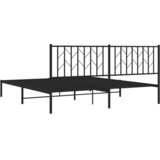  Metalni okvir za krevet s uzglavljem crni 180x200 cm | shoptok.hr
