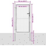  Vrtna vrata od pocinčanog čelika 100x150 cm srebrne boje | shoptok.hr