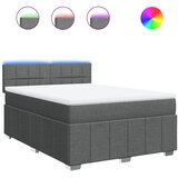 vidaXL Krevet s oprugama i madracem tamnosivi 140x190 cm od tkanine | shoptok.hr