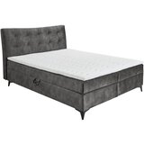 MID.YOU POSTELJA Z VZMETNICO 180 cm x 200 cm , tekstil, leseni material antracit | Shoptok.si