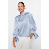 Trendyol Light Blue Woven Tie Detail Blouse | Shoptok.si