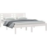  Okvir za krevet od masivnog drva bijeli 150 x 200 cm 5FT King | shoptok.hr