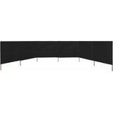 Vjetrobran sa 6 panela od tkanine 800 x 120 cm crni | Eponuda.com