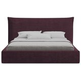 Makamii Temno vijolična oblazinjena zakonska postelja s prostorom za shranjevanje z letvenim dnom 140x200 cm Esala – | Shoptok.si