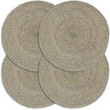  Podmetači 4 kom obični/sivi 38 cm okrugli od jute | shoptok.hr