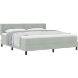 vidaXL Box Spring postelja z vzmetnico svetlo siva 180x200 cm žamet | Shoptok.si