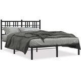 vidaXL metalni okvir za krevet s uzglavljem crni 140x190 cm | shoptok.hr