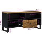 TV ormarić 100 x 33 x 46 masivno drvo manga i konstruirano drvo | shoptok.hr