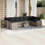  11-dijelni set vrtnih sofa poliratan s jastucima svijetlosivi | shoptok.hr