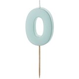 PARTY DECO svečka za rojstni dan številka 0, svetlo modra, velikost 5,5 cm | Shoptok.si