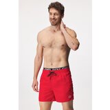 Jack & Jones Kratke kopalne hlače 'Fiji' rdeča / črna / bela Cene