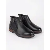 Shelvt Men's black insulated Chelsea boots