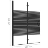 vidaXL Sklopiva pregrada za tuš ESG 100 x 140 cm crna | shoptok.hr