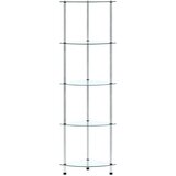 vidaXL Police s 5 razina prozirne 30 x 30 x 130 cm od kaljenog stakla | shoptok.hr