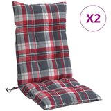  Jastuci za stolicu visoki naslon 2 kom crveni karirani tkanina | shoptok.hr