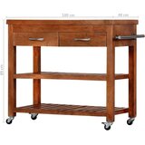 vidaXL Kuhinjska kolica od masivnog bagremovog drva 100 x 48 x 89 cm | shoptok.hr