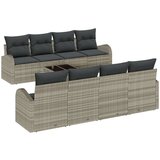 9 dijelni set vrtnih sofa s jastučićima svjetlosivog poli ratana | shoptok.hr