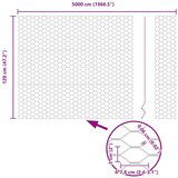 vidaXL Heksagonalna ograja Cinkano jeklo 5000 x 0.06 x 120 cm Vzdržljiva | Shoptok.si
