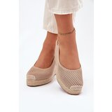 Boto Wedge Sandals For Women With Braiding Dark Beige Tulliata | Shoptok.si
