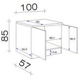 XXXL Kuhinjska Spodnja Omarica Shadow, Siva, Barva Hrasta | Shoptok.si