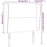  Uzglavlje s ušima tamnoplavo 83 x 23 x 118/128 cm baršunasto | shoptok.hr