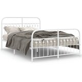 Metalni okvir kreveta uzglavlje i podnožje bijeli 137x190 cm | shoptok.hr