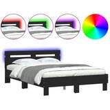  Okvir za krevet s uzglavljem i LED crni 135x190 cm | Eponuda.ba