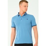 Dewberry T8586 MEN'S POLO NECK T-SHIRT-INDIGO-2 | Shoptok.si
