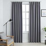  Zavjese za zamračivanje s kukama 2 kom sive 140 x 245 cm | shoptok.hr
