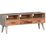 TV ormarić sivi 130 x 35 x 51 cm od masivnog grubog drva manga | shoptok.hr